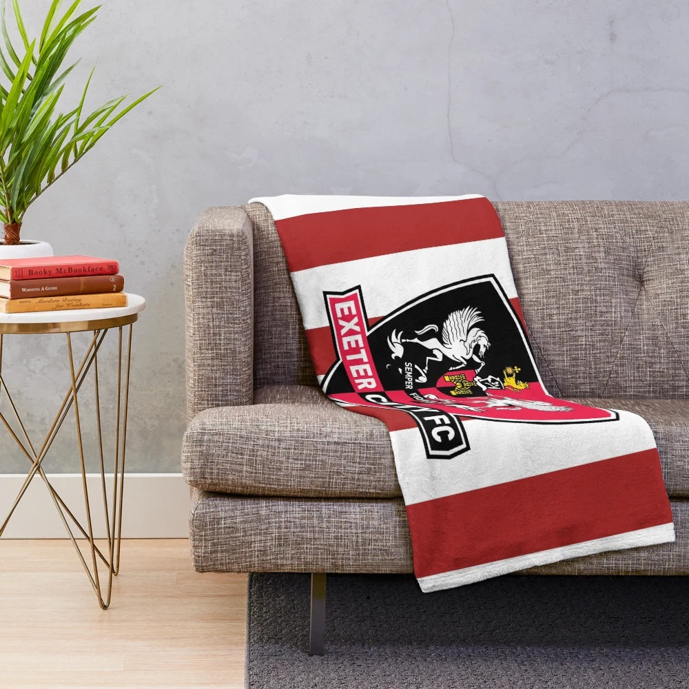 Exeter City FC Inspired Plush Blanket with Football Club Colors