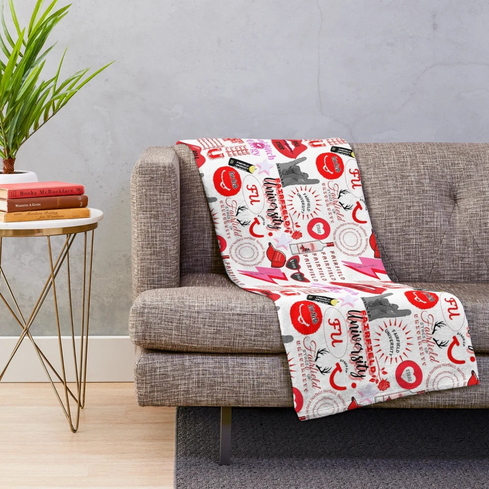 Fairfield University Plush Blanket with Stags Logo