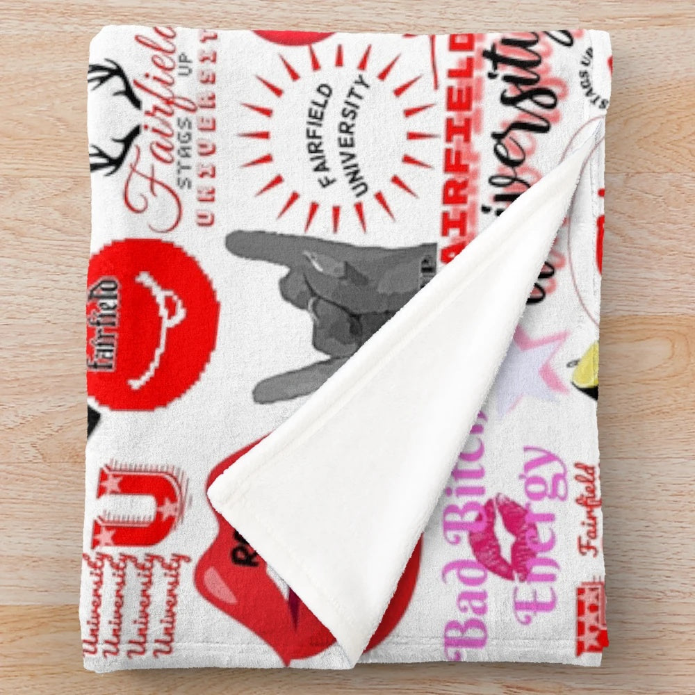 Fairfield University Plush Blanket with Stags Logo
