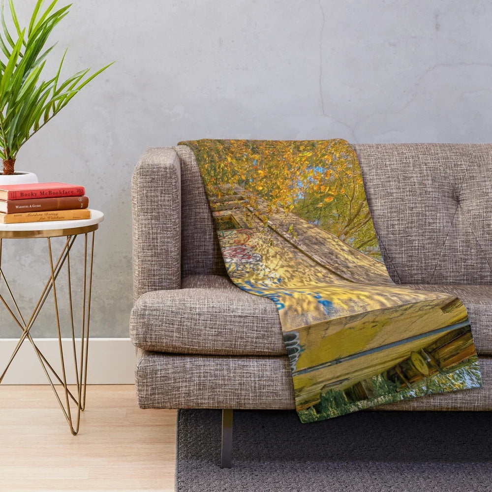 Plush autumn-colored blanket with a warm and soft feel