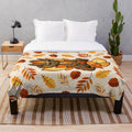 Soft and warm fall-themed dragon plush blanket