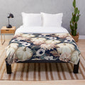 Fall floral pumpkin plush blanket