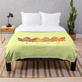 Colorful fall leaves printed plush blanket