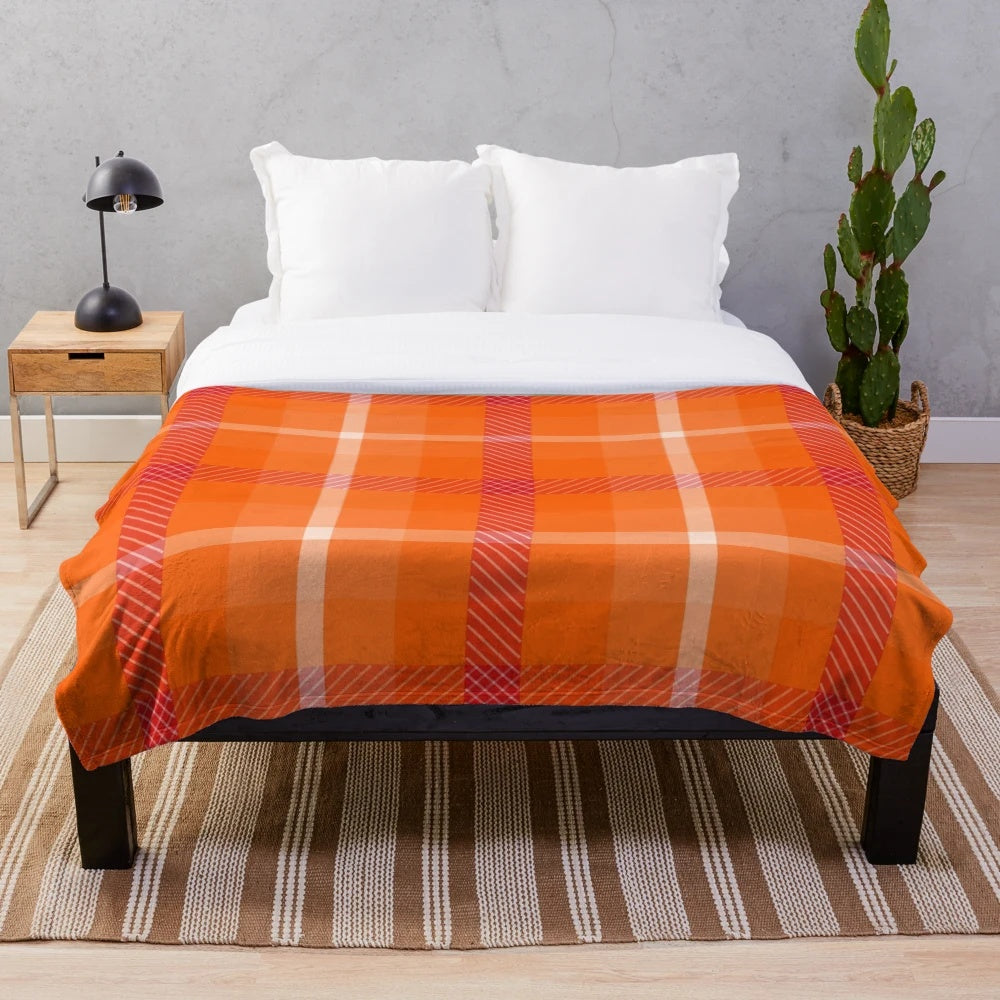 Cozy fall plaid plush blanket