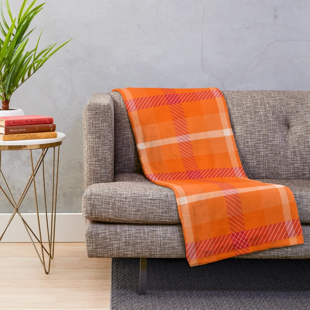 Cozy fall plaid plush blanket