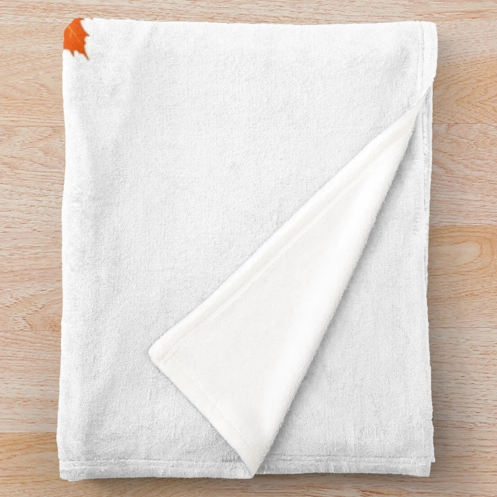Cozy fall plush blanket with autumn leaves design