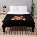 Plush blanket with a watercolor pumpkin design in a stylish leopard print pattern