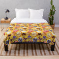 Pumpkin and pansy floral pattern plush blanket