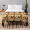 Plush blanket with a spooky Halloween-inspired watercolor pattern design