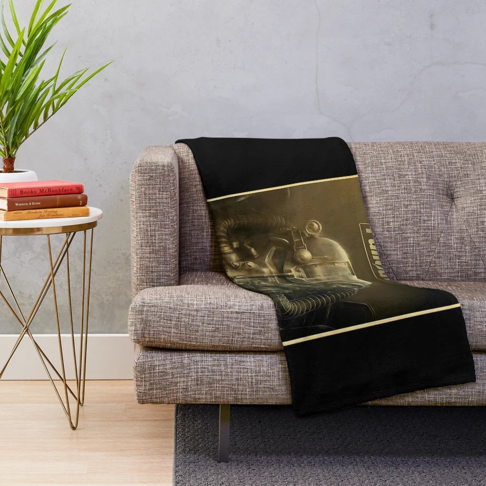 Fallout 4 inspired plush blanket with gaming graphics