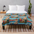 Famous Five inspired plush blanket featuring Enid Blyton's beloved book characters