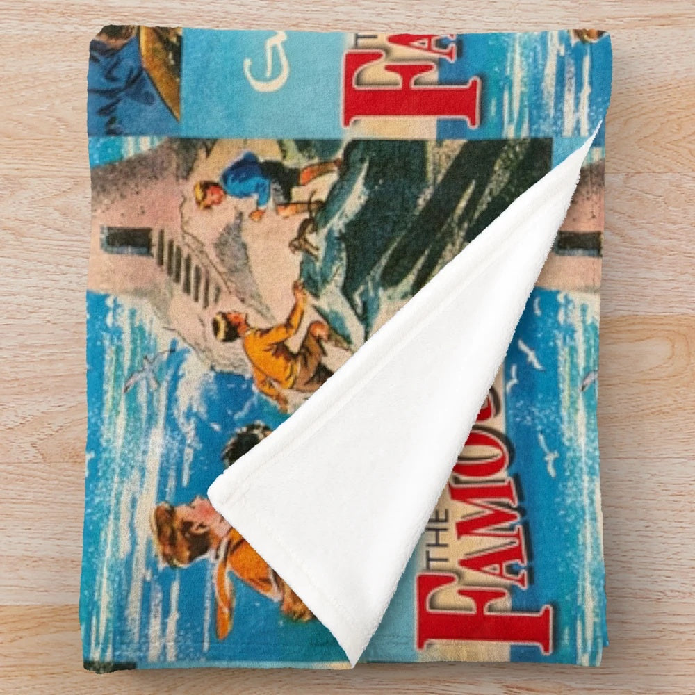 Famous Five inspired plush blanket featuring Enid Blyton's beloved book characters