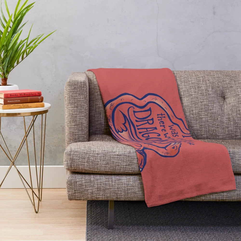 Soft and plush red dragon blanket for fantasy fans