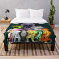 Wings of Fire inspired plush blanket featuring mythical dragon characters