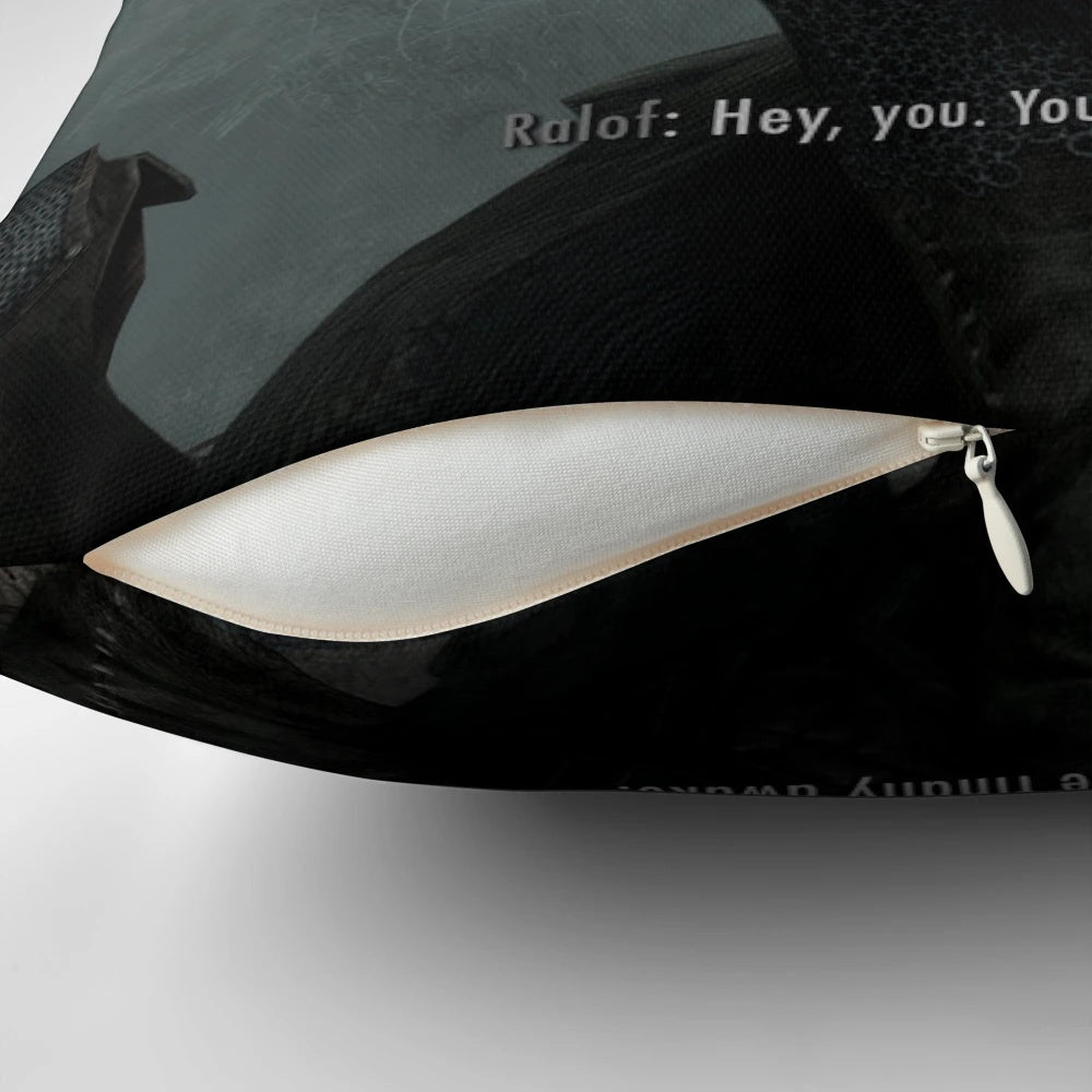 Fantasy gaming pillow with Skyrim and Morrowind inspired design