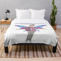 Fairy-themed plush blanket with image of Dylan O'Brien