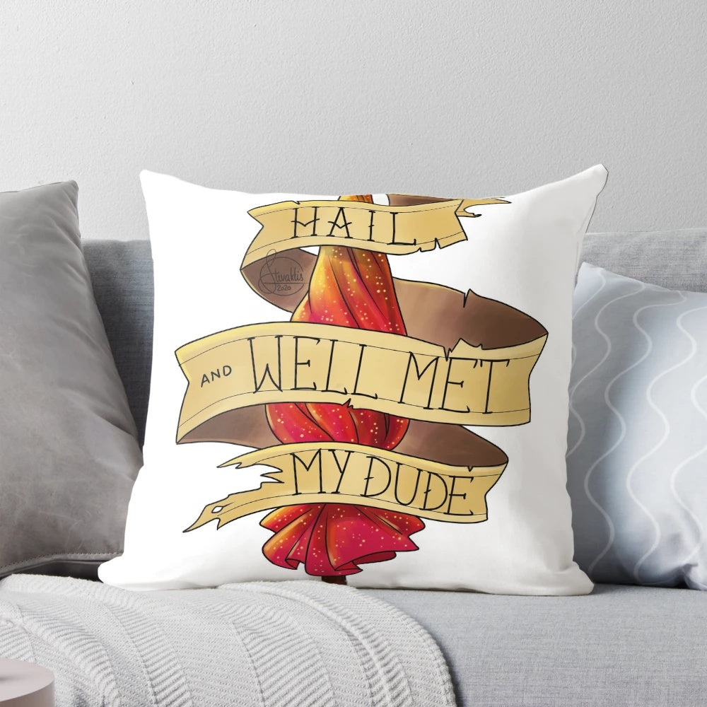 An illustration of a wizard's staff on a comfortable, colorful pillow.