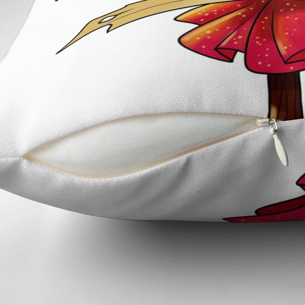 An illustration of a wizard's staff on a comfortable, colorful pillow.