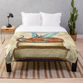 Soft, plush fantasy-themed blanket with whimsical dragon and fairy design
