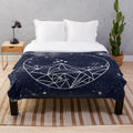 Plush blanket featuring a night sky, stars, and mountains inspired by the A Court of Thorns and Roses book series