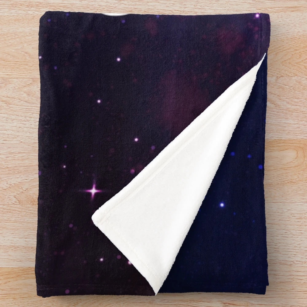 Plush blanket with watercolor and typography design inspired by the Night Court fantasy book series