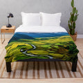 Plush blanket featuring a beautiful landscape of farm lands
