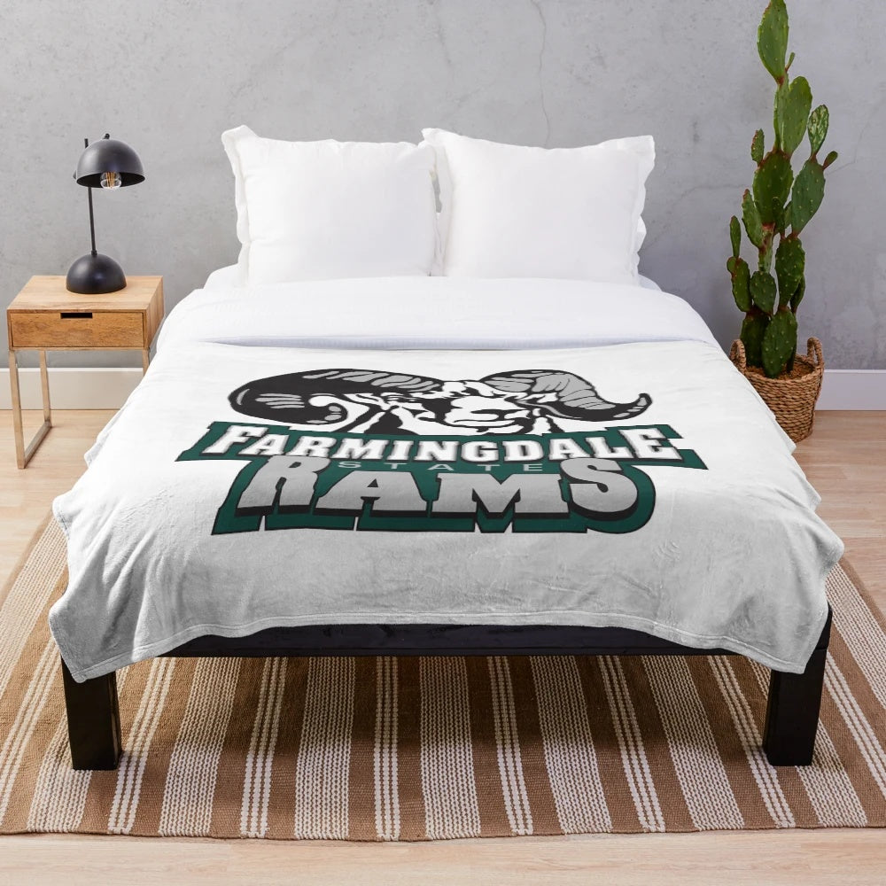 Farmingdale State Rams plush blanket with team logo