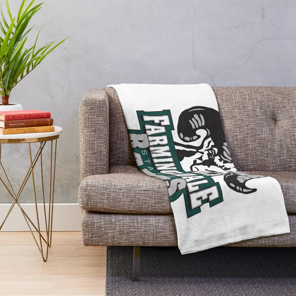 Farmingdale State Rams plush blanket with team logo