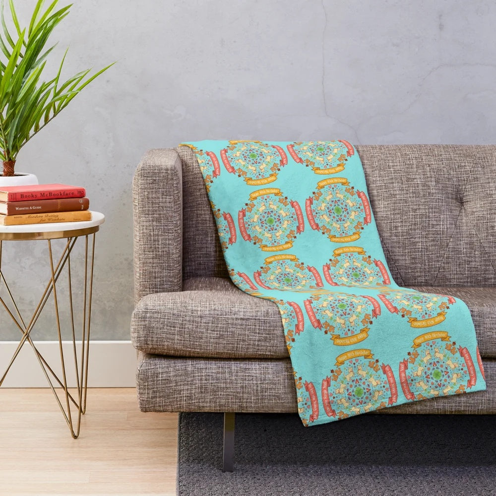 Plush blanket with a funny farting stone design
