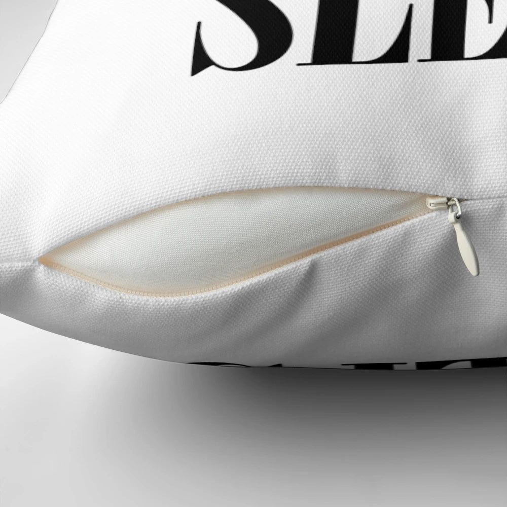 Stylish fashion-inspired pillow for a cozy bedroom