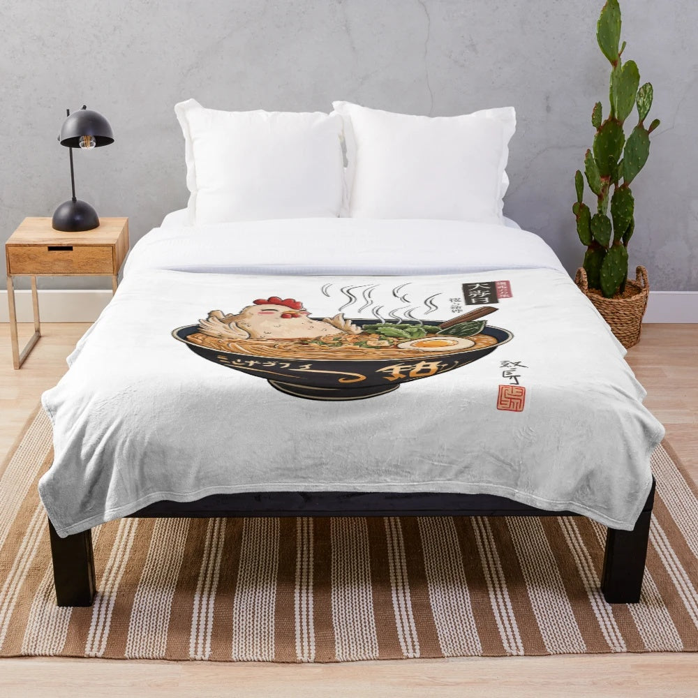 Fat and Funny Chocobo Ramen Inspired Plush Blanket