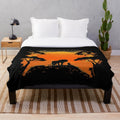 Plush blanket featuring a father and son lion design, inspired by The Lion King