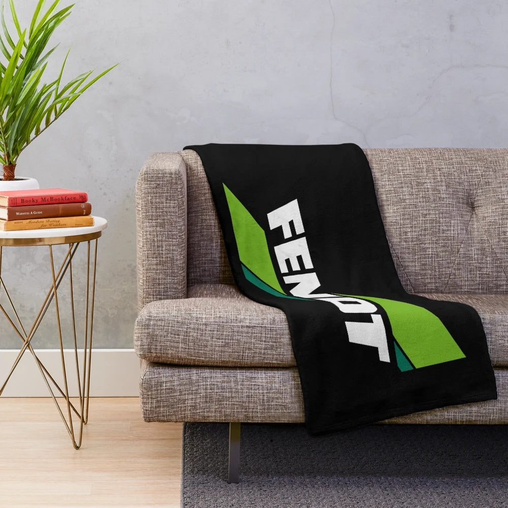 Fendt-themed plush blanket featuring the iconic Fendt tractor logo