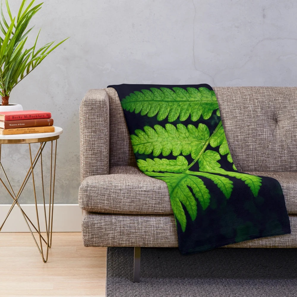 New Zealand fern-patterned plush blanket
