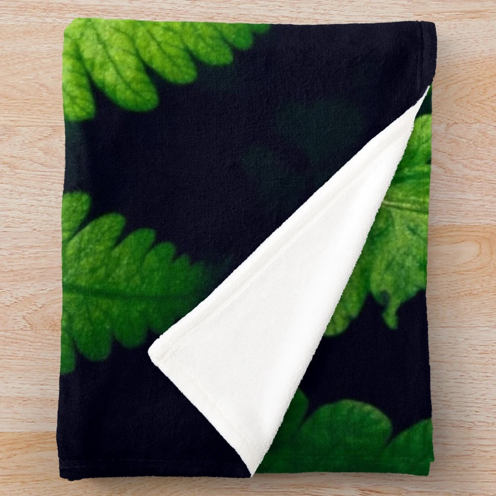 New Zealand fern-patterned plush blanket