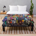 Final Fantasy-inspired plush blanket featuring characters and symbols from the popular video game series