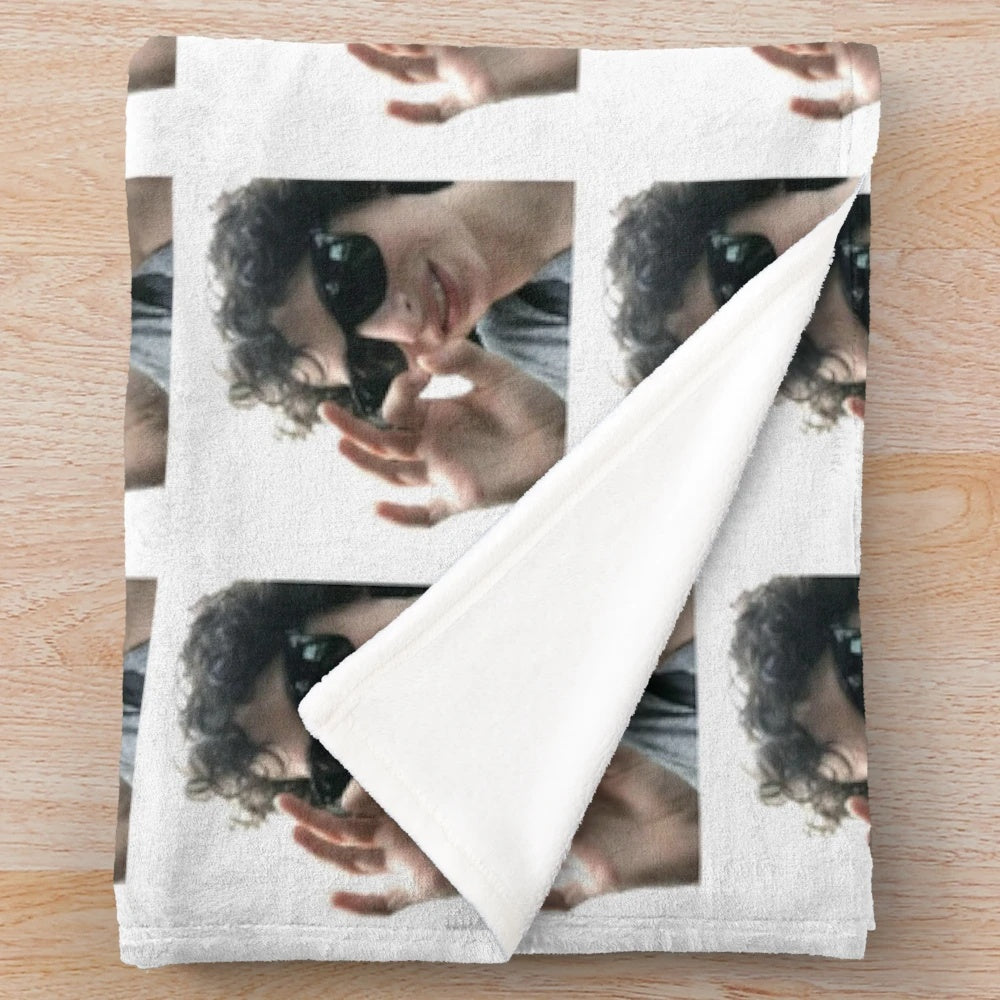Cozy Finn Wolfhard Inspired Plush Blanket with Stranger Things Characters