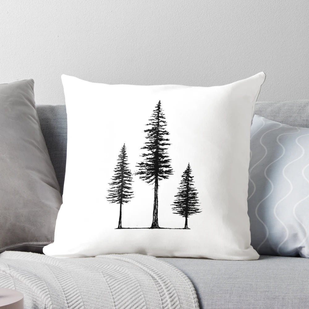 Soft, plush fir pillow with a design inspired by the serene Sierra Nevada mountains.