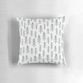 A decorative pillow featuring a whimsical doodle design of a fir tree on a wooden background, perfect for adding a touch of nature to your holiday home.