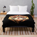 Fire dragon themed d20 dice plush blanket for tabletop RPG fans