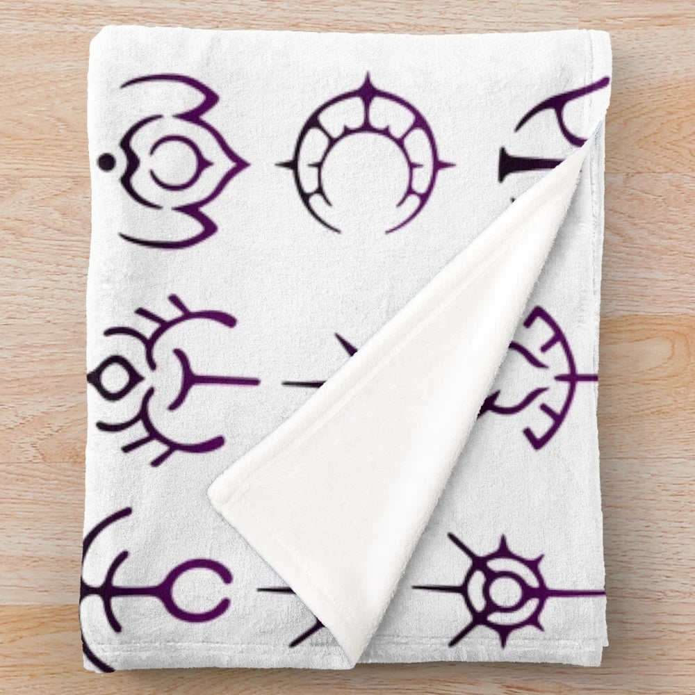 Cozy fire emblem inspired plush blanket with crest designs