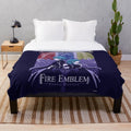 Fire Emblem Three Houses Plush Blanket featuring Byleth, Claude, Dimitri, and Edelgard