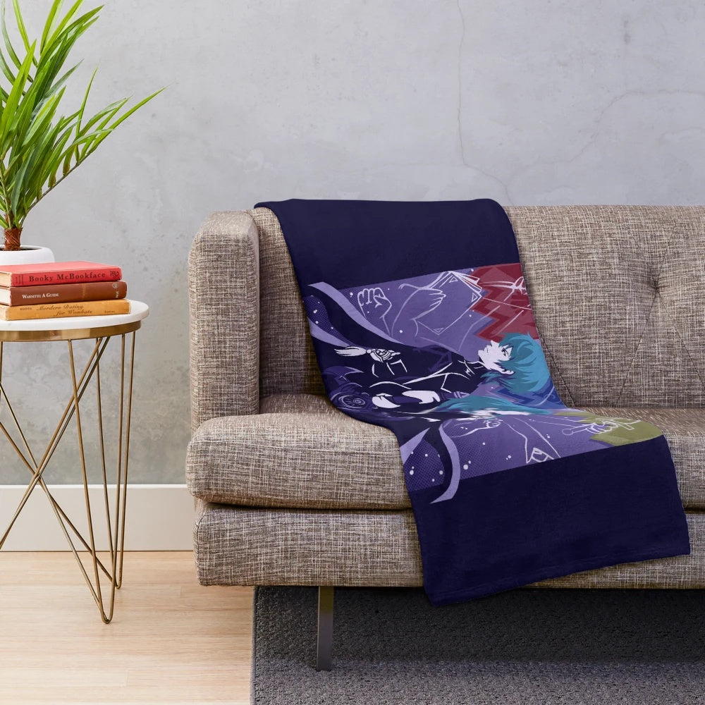 Fire Emblem Three Houses Plush Blanket featuring Byleth, Claude, Dimitri, and Edelgard
