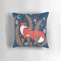 Soft and plush first snow woodland animal and floral pattern pillow for home decor