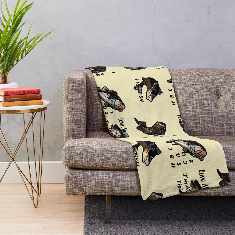 Fish Plush Blanket for Fishing Lovers