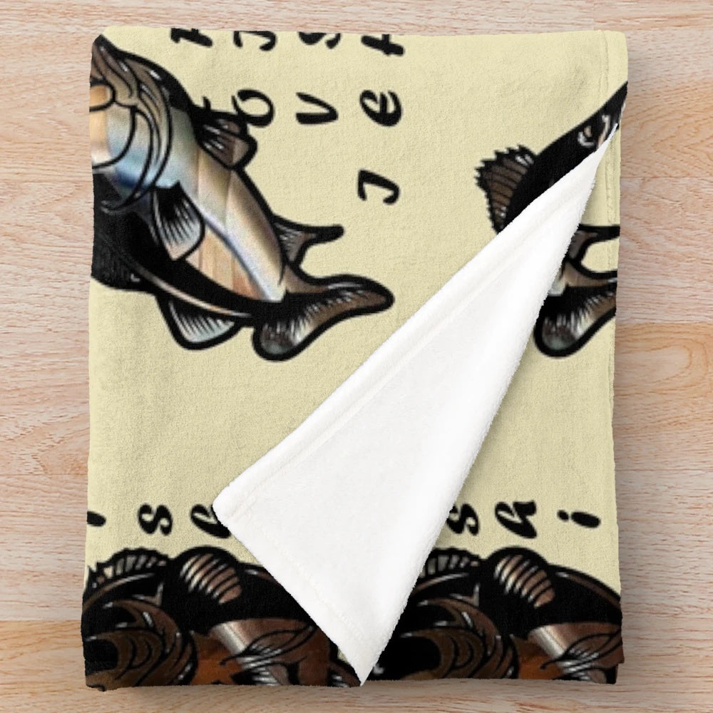 Fish Plush Blanket for Fishing Lovers