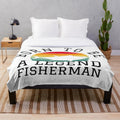 Fisherman plush blanket featuring a "Born to Be a Legend" design
