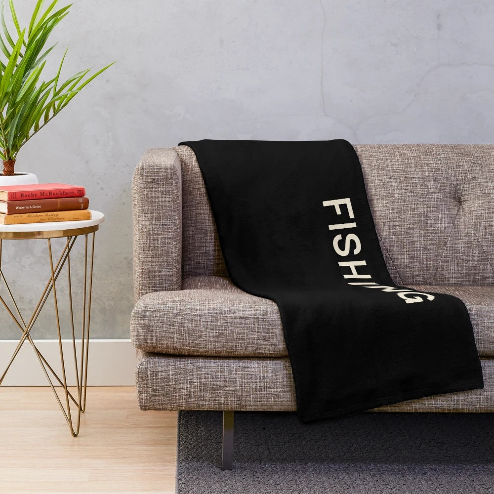 Plush blanket featuring fishing hobbies and interests