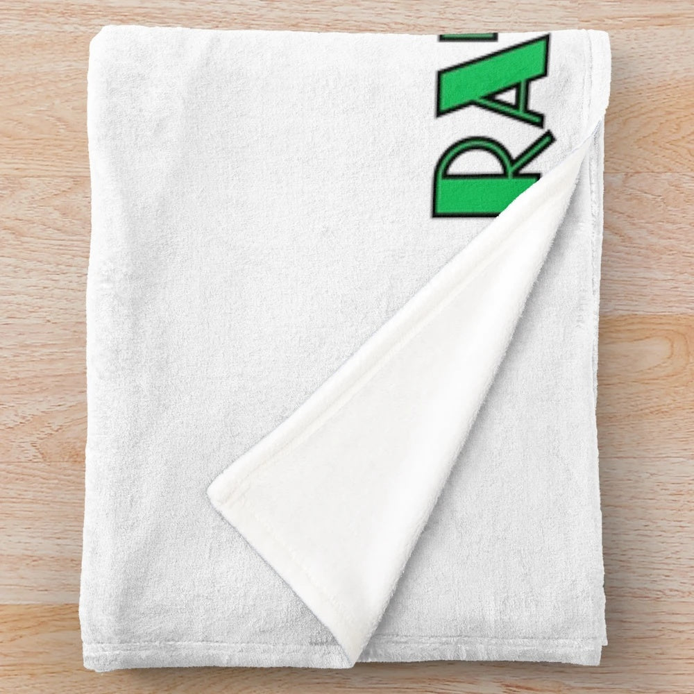 Fishing plush blanket with a fishing rod and fish design