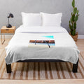Fishing rod plush blanket for outdoor relaxation
